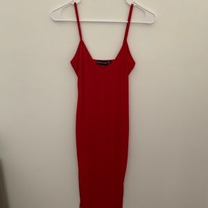 Red Midi Bodycon Dress